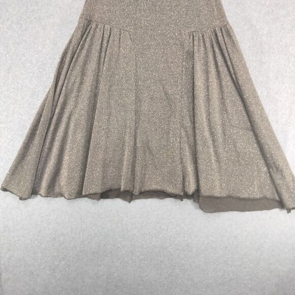 free people beach Baby Doll Tunic Wmns Small Gold Shimmer Sleeveless Tank Swing - Picture 3 of 13